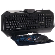 Комплект клавиатура+мышь Qumo Spirit of Wisdom проводной, USB, 2400 DPI, чёрный