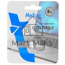 Флешка USB Netac U275 (NT03U275N-008G-20SL), 8Gb, USB 2.0, R/W 50/15, серебристый