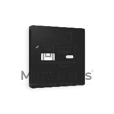 Лицевая панель ALFA (Черный матовый) для розетки 2USB тип A+C QUANT AP8110