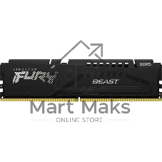 Оперативная память Kingston Fury Beast, DDR5, 16Gb (1x16Gb), 6400MHz, CL32, DIMM, с радиатором, черный