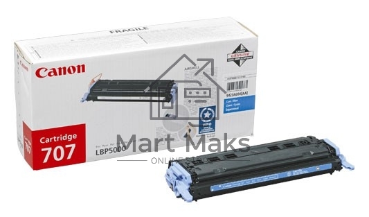 Картридж лазерный Canon 707C (9423A004) голубой (2000 стр.) для LBP 5000/5100