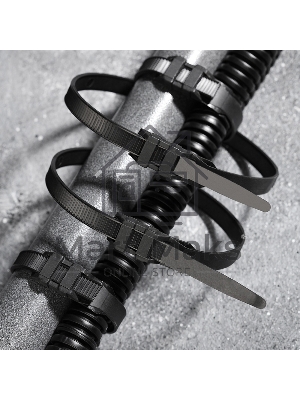 Хомут-стяжкa нейлоновая усиленная с двойным горизонтальным замком Rexant 350x9,0 мм, черная, упаковка 100 шт.