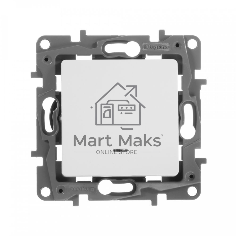 Механизм выключателя 1-кл. СП Etika 10АX с подсветкой / индикацией безвинт. зажимы бел. Leg 672203