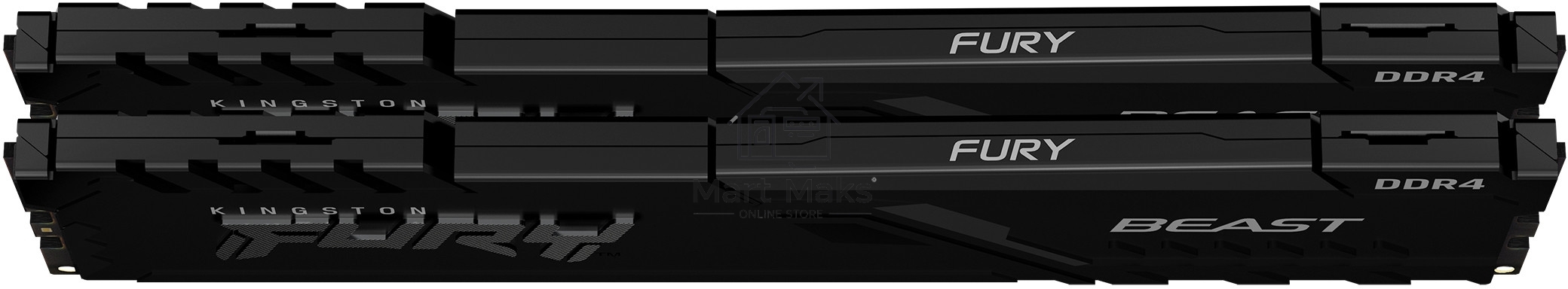 Оперативная память Kingston Fury Beast, DDR4, 64GB (2x32GB), 3600MHz, CL18, DIMM, с радиатором, черный