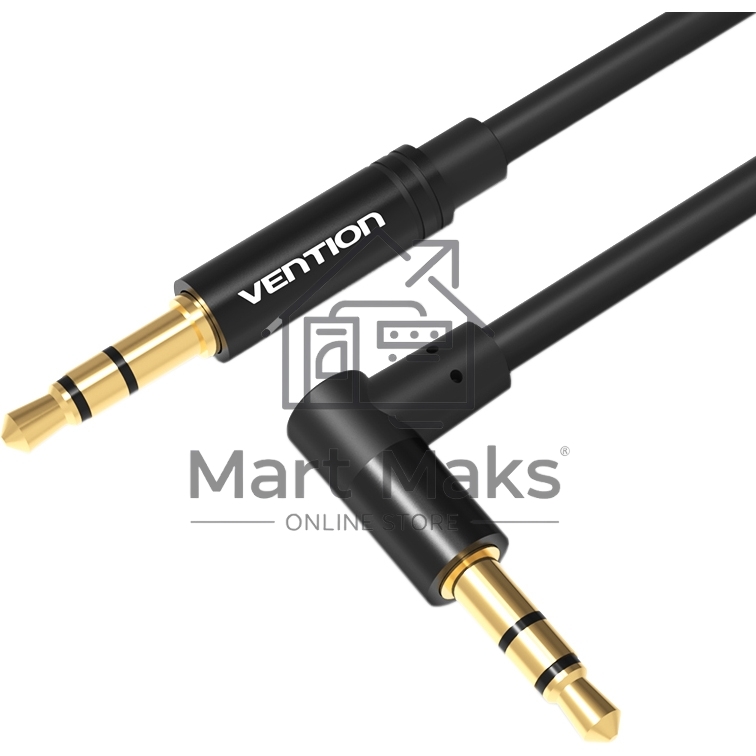 Кабель Vention аудио Jack 3,5 mm M/Jack 3,5 mm M угол 90 - 1,5м черный Кабель Vention аудио Jack 3,5 mm M/Jack 3,5 mm M угол 90 - 1,5м черный
