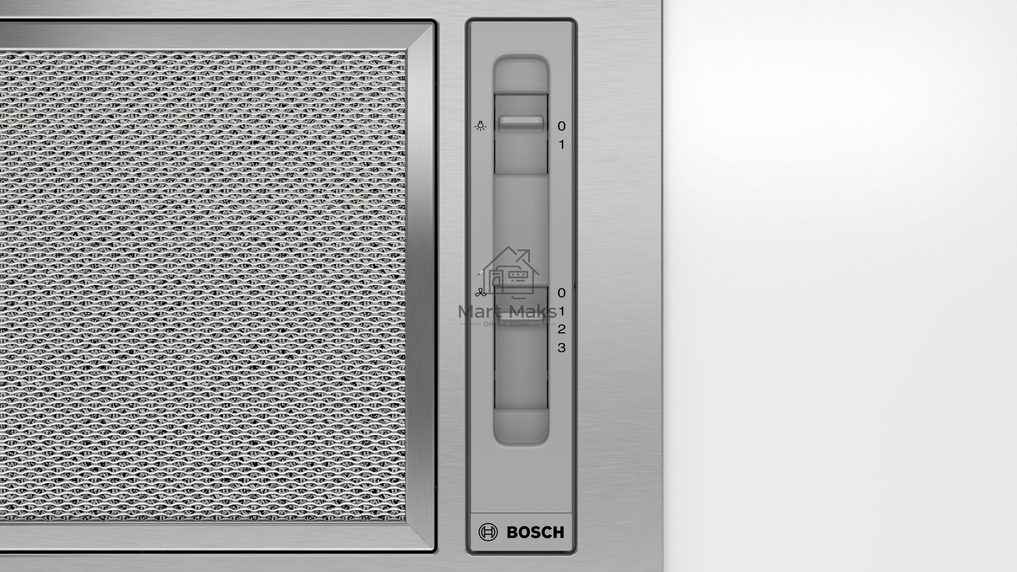 Вытяжка встраиваемая Bosch DLN53AA50 нержавеющая сталь, 53.4 см, 302 куб. м/ч, 62 дБ