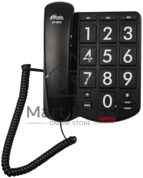 Телефон проводной Ritmix RT-520 черный