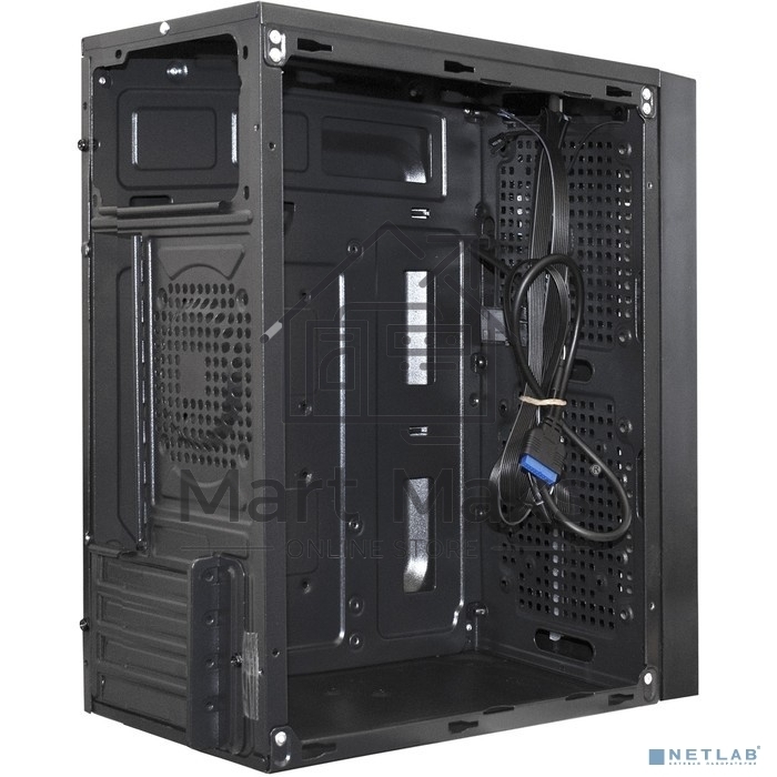 Компьютерный корпус Minitower ExeGate mEVO-9302-RGB-600W-12 (mATX, БП 600NPX с вент. 12см, 2*USB+1*USB3.0, HD аудио, черный с RGB подсветкой)
