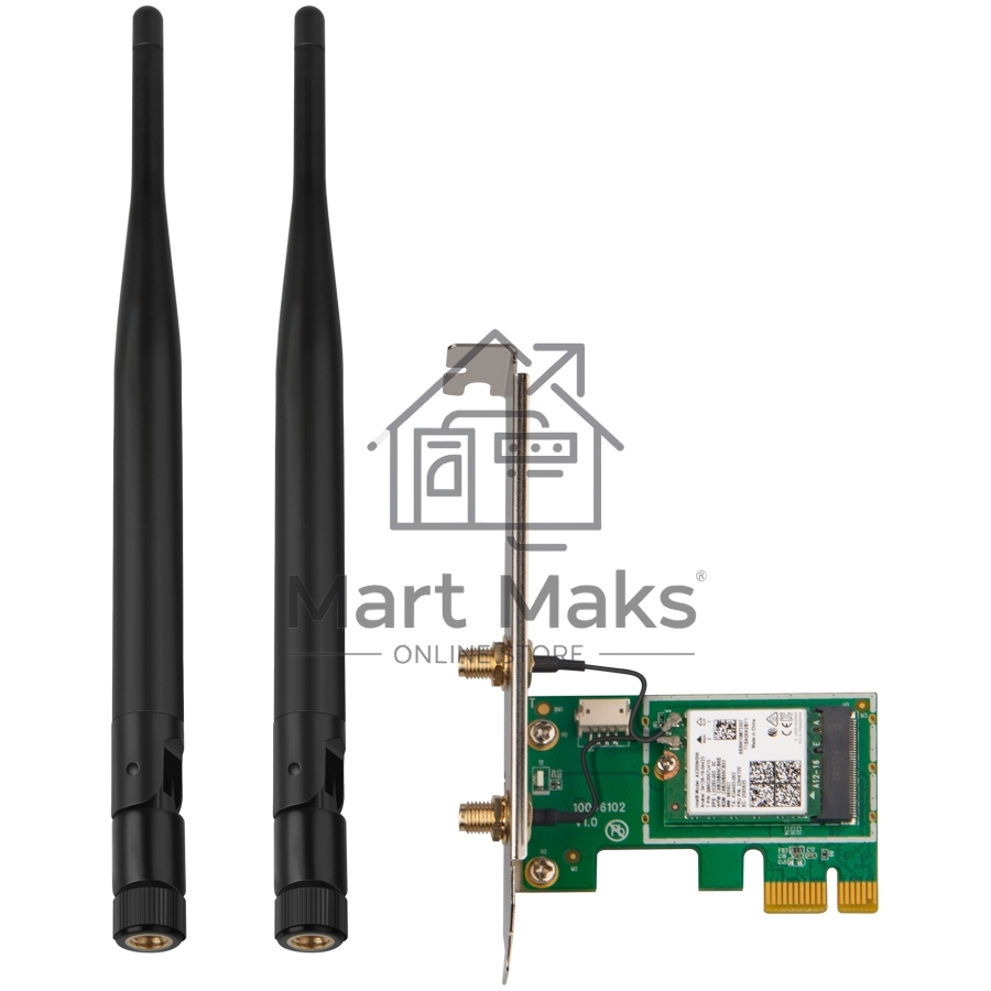 Сетевой адаптер Tenda E30 беспроводной двухдиапазонный PCI-e адаптер Wi-Fi 6 AX3000 c Bluetooth 5.0