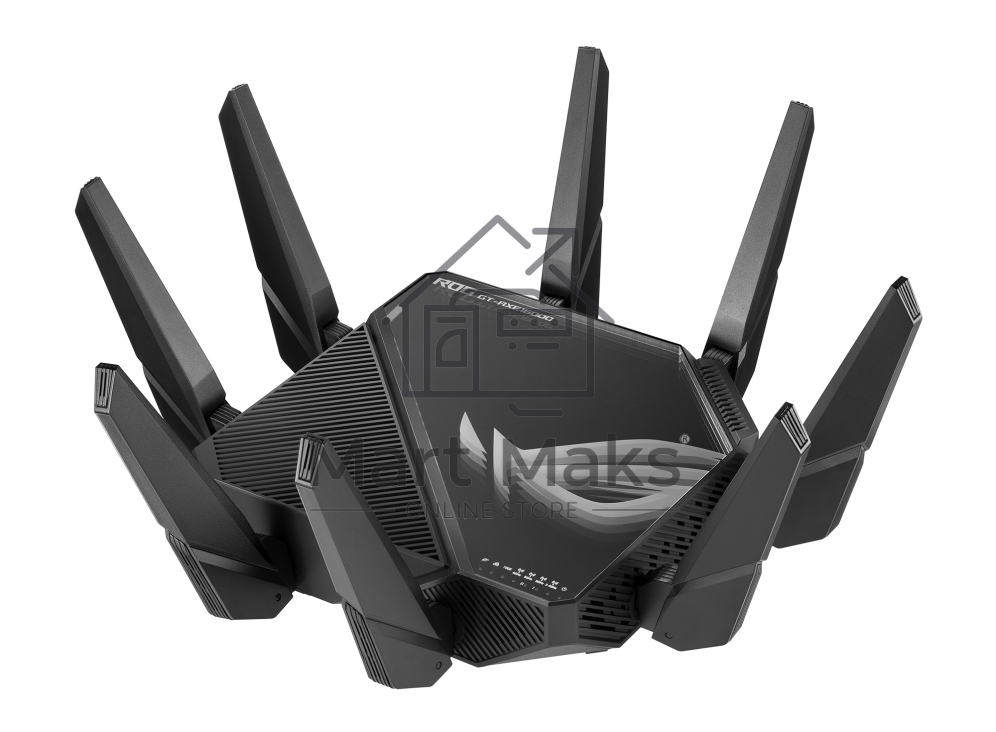 Роутер ASUS ROG GT-AXE16000 802.11 a/b/g/n/ac/ax до 1148 + 4804Мбит/c, 2,4 + 5 гГц, 8 антенн, USB, GBT LAN ; 90IG06W0-MU2A10