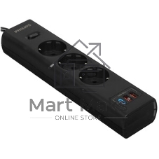 Сетевой фильтр Philips CHP4336BB/51, 3 м, 3 розетки, черный