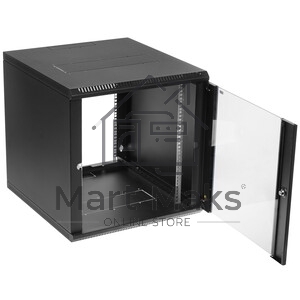 Шкаф телекоммуникационный настенный разборный ЦМО 12U (600 x 520) съемные стенки, дверь стекло, черный (ШРН-М-12.500-9005)