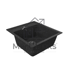 Мойка для кухни BAU Stil Black stone 45х50, выпуск с сифоном в комплекте, черный камень