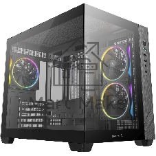 Компьютерный корпус Deepcool CG330 3F без БП, боковое окно (панорама), 3x120мм ARGB PWM вентилятора, черный, mATX