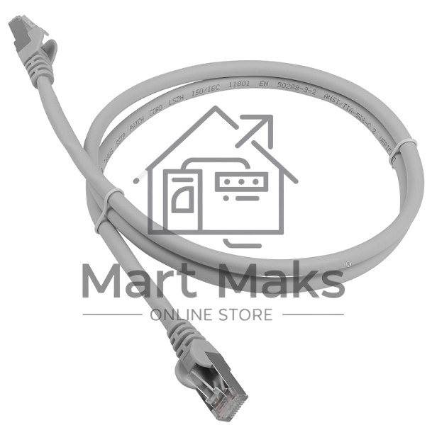 Патч-корд LANMASTER LSZH FTP кат.6A, 1.5 м, серый