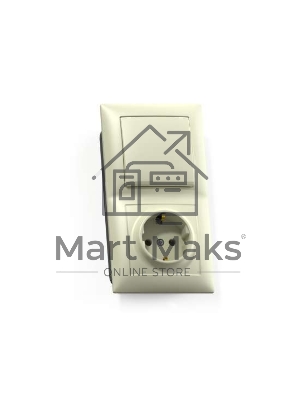 Блок СП БКВР-411 Селена (1-кл. выкл. + розетка с заземл.) сл. кость Кунцево 8176