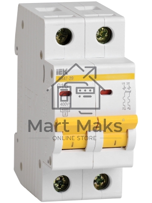 Выключатель автоматический модульный 2п B 25А 4.5кА ВА47-29 ИЭК MVA20-2-025-B