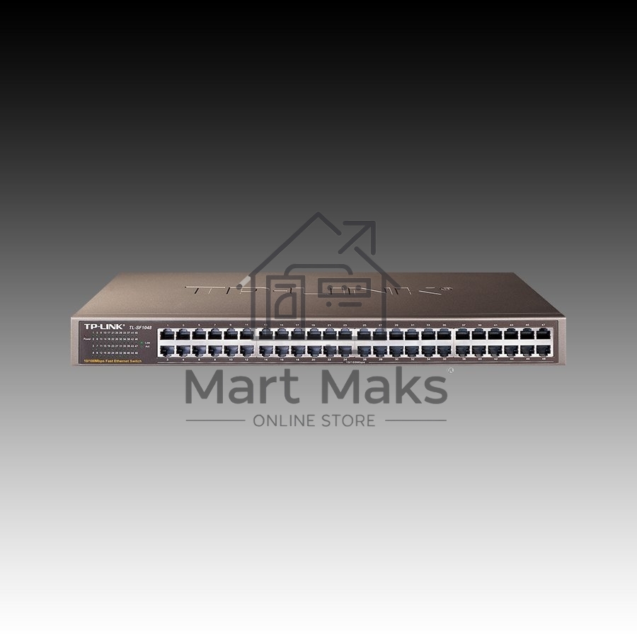 Коммутатор TP-Link SMB TL-SF1048 48-port 10/100M Switch, 48 10/100M RJ45 ports, 1U 19-inch rack-mountable steel case
