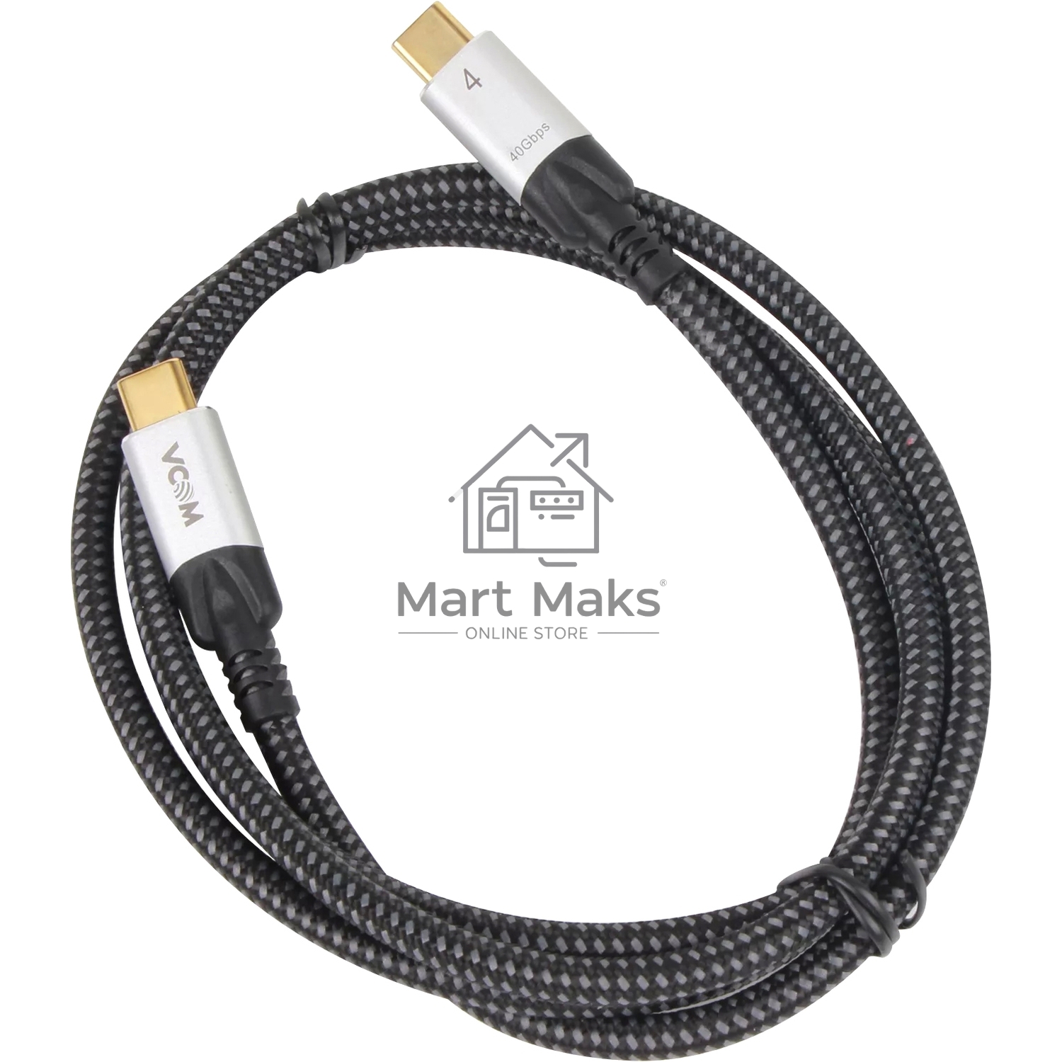 Кабель USB4 TCM--TCM, 5K@60Hz, 40GBps, PD 240W, 5A, VCOM, 1.2м