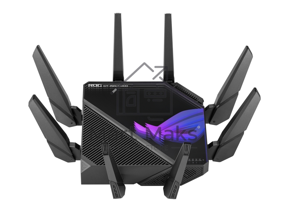 Роутер ASUS ROG GT-AXE16000 802.11 a/b/g/n/ac/ax до 1148 + 4804Мбит/c, 2,4 + 5 гГц, 8 антенн, USB, GBT LAN ; 90IG06W0-MU2A10