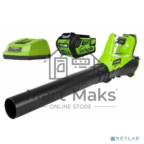 Воздуходувка аккумуляторная GreenWorks G40ABK4, 40V, с АКБ 4а*ч и ЗУ (2400807UB)