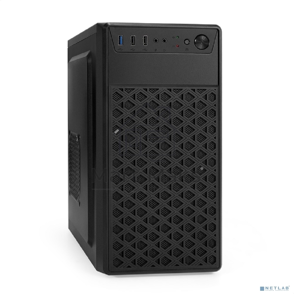 Компьютерный корпус Minitower ExeGate mEVO-7803 (mATX, без БП, 2*USB+1*USB3.0, HD аудио, черный, 2 вент. 12см с RGB подсветкой)