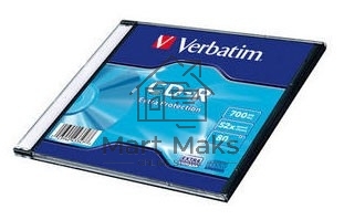 Диск CD-R Verbatim 700Mb 52x Slim case (1шт) (43347)