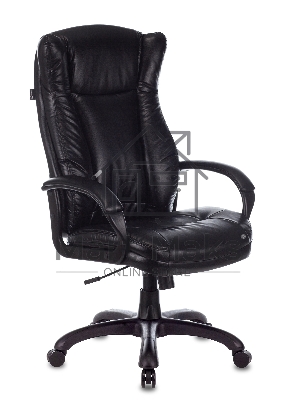 Кресло руководителя Бюрократ CH-879N Leather Venge черный, искусственная кожа, крестовина пластик