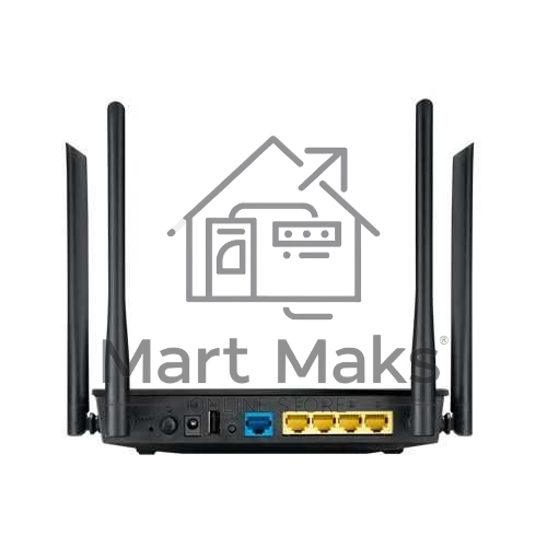 Маршрутизатор беспроводной Asus RT-AC1200 10/100BASE-TX черный (Dual Band)