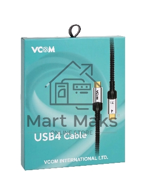 Кабель USB4 TCM--TCM, 5K@60Hz, 40Gbps, PD 240W, 5A, VCOM, 1.2м