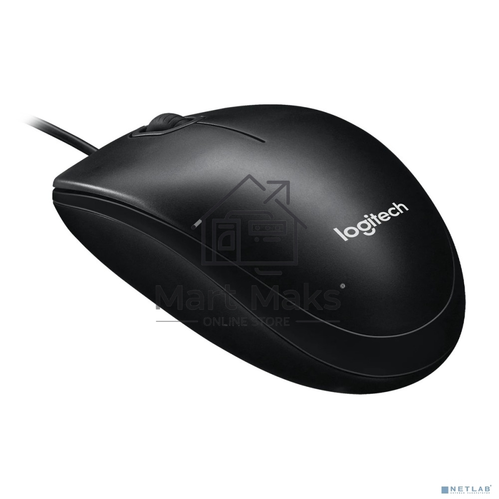 Мышь проводная Logitech M100/100R DARK/GREY (темно-серая/черная), 1000 dpi, USB, кнопки - 3