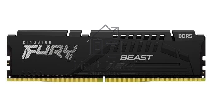 Оперативная память Kingston Fury Beast Black AMD, DDR5, 16GB (1x16 GB), 5200 MHz, CL36, радиатор, черный