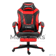 Кресло Defender CRUISER BLACK/RED черный/красный, экокожа, подставка для ног