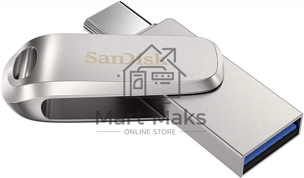 Флешка USB R/W Sandisk Ultra Dual Drive Luxe 32ГБ, USB3.0, серебристый