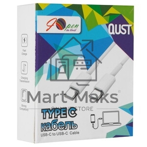Кабель TypeC---TypeC USB2.0 1.2m, белый, iOpen ACU505-W-1.2M