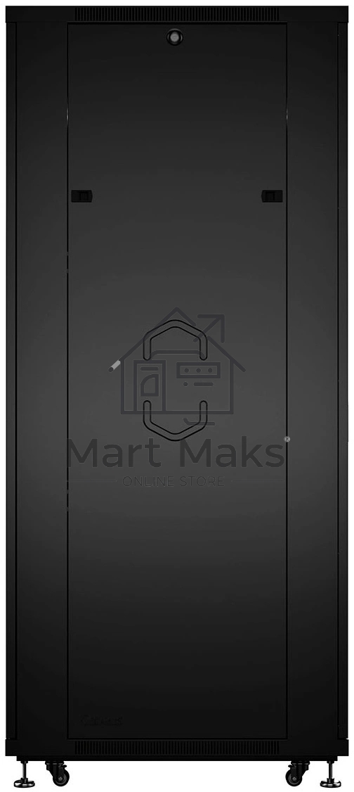 Шкаф серверный напольный Cabeus, IP20, 42U, 2055х800х800 мм (ВхШхГ), дверь: перфорация, боковая панель: сплошная, разборный, цвет: чёрный