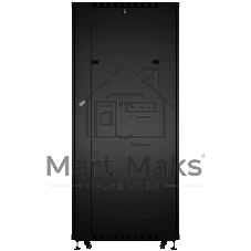 Шкаф серверный напольный Cabeus, IP20, 42U, 2055х800х800 мм (ВхШхГ), дверь: перфорация, боковая панель: сплошная, разборный, цвет: чёрный