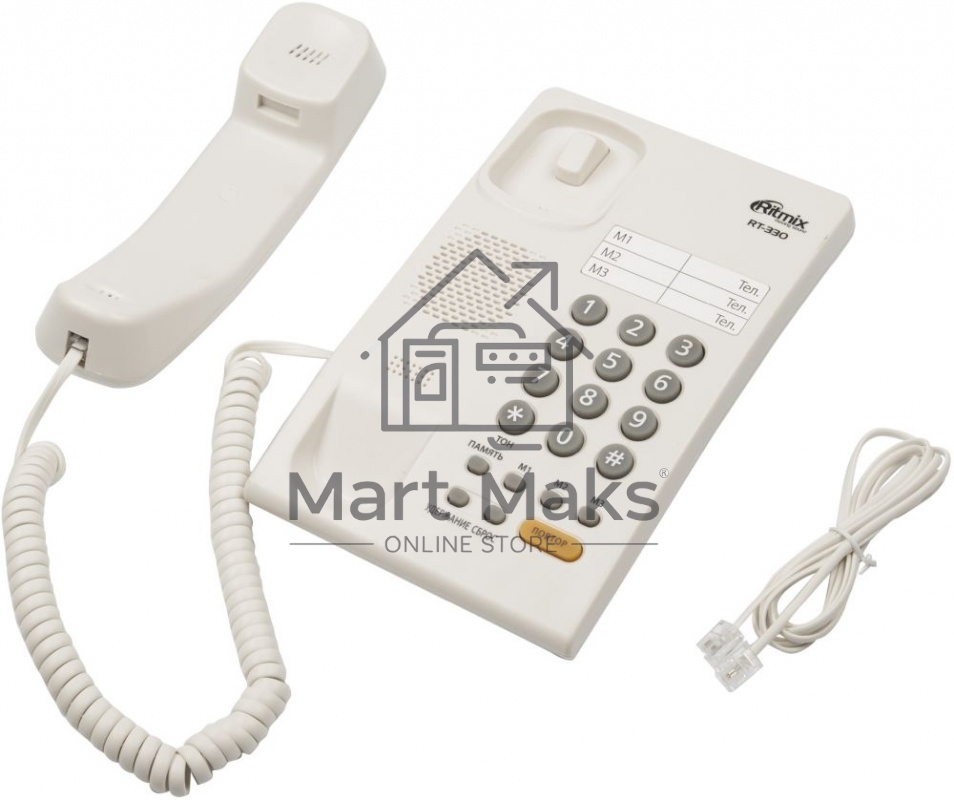 Телефон проводной Ritmix RT-330 белый