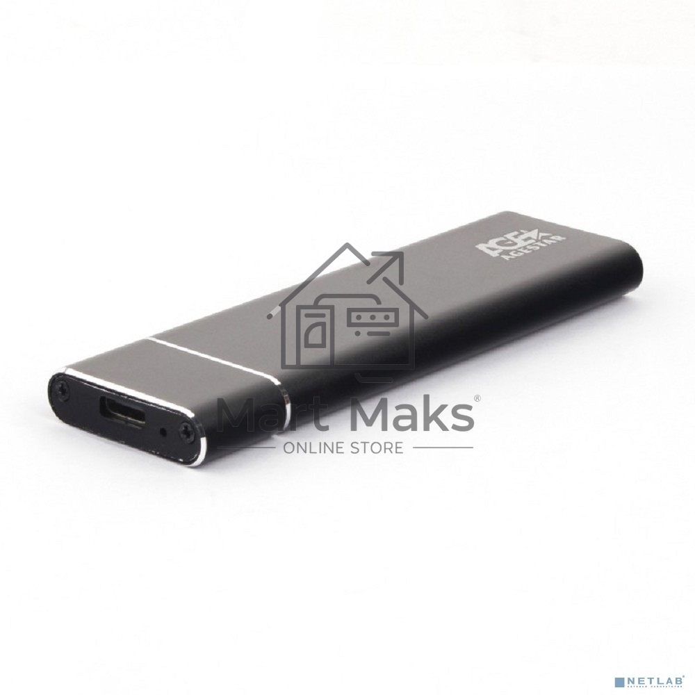 Внешний корпус AgeStar M.2 USB 3.0  NGFF (B-key) AgeStar 3UBNF5C алюминий, черный/серебристый