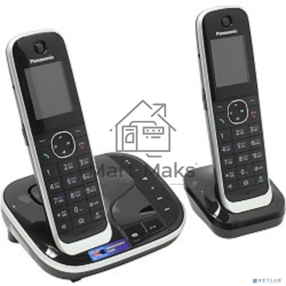 Телефон беспроводной (DECT) Panasonic KX-TGJ322RUB черный (труб. в компл.:2шт) автооветчик АОН