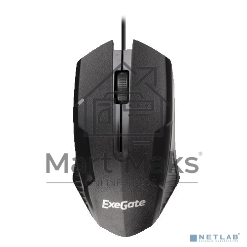 Мышь проводная ExeGate SH-9025 OEM черный, 1000 dpi, USB, кнопки - 3