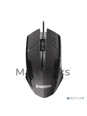 Мышь проводная ExeGate SH-9025 OEM черный, 1000 dpi, USB, кнопки - 3