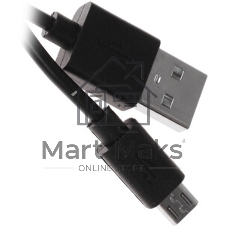 Кабель Qumo light series, USB-MicroUSB, 1м, 5В, 1A, опл. PVC, кон. PVC, черный