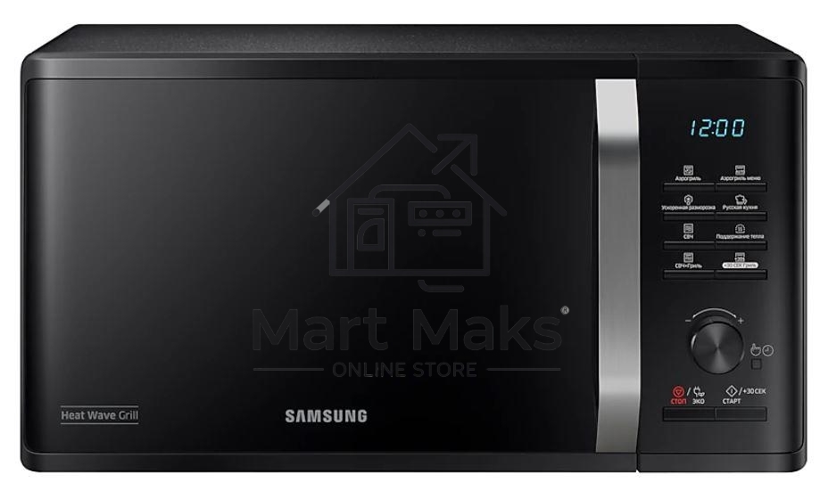 Микроволновая печь Samsung MG23K3575AK черный, 23 л, 800 Вт, переключатели - поворотный механизм/кнопки