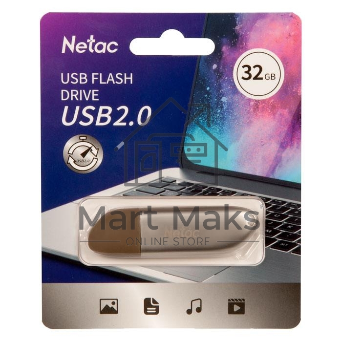 Флешка USB R/W R/W Drive Netac U352 NT03U352N-032G-20PN USB2.0 32GB, retail version