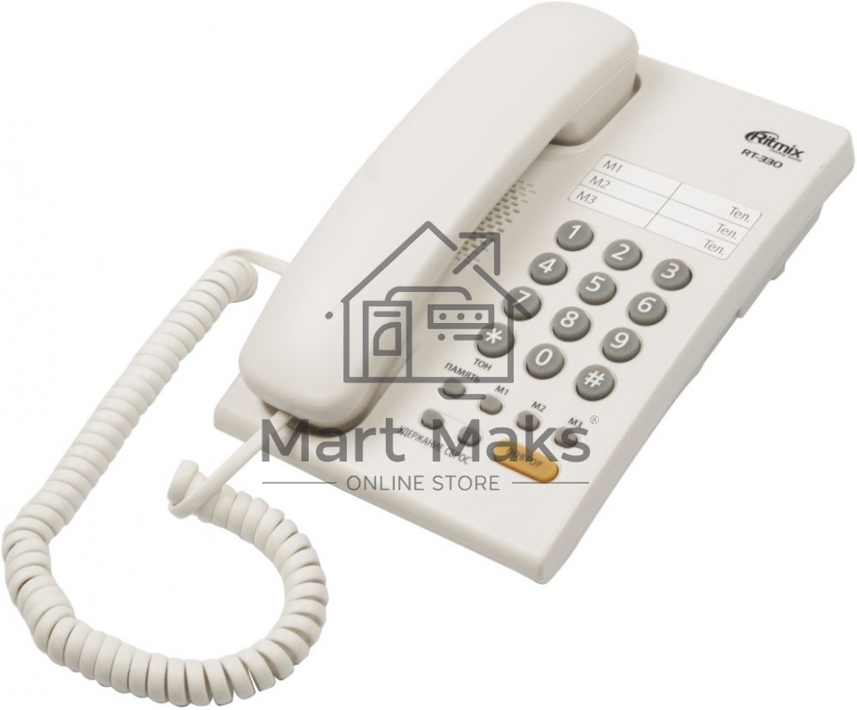 Телефон проводной Ritmix RT-330 белый
