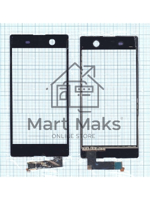 Сенсорное стекло (тачскрин) для Sony Xperia M5 черное