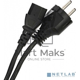 Кабель компьютер-розетка 220V EURO VDE 3G*1.0mm2 медь TELECOM TE021-CU 1,8м
