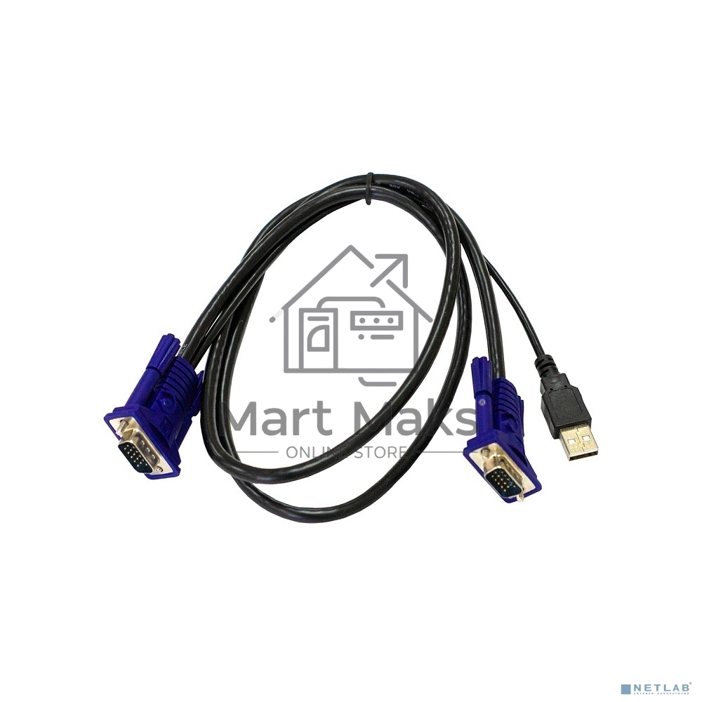 Кабель KVM ORIGO OKVMCU/A1A c разъемами VGA и USB, 1,8 м