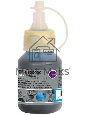 Чернила Cactus CS-BT5000C голубой 48 мл для Brother HL-T4000DW, DCP-T510W, DCP-T710W, MFC-T810W, MFC-T910DW, MFC-T4500DW, DCP-T420W, DCP-T520W, DCP-T720DW, DCP-T820DW, MFC-T920DW